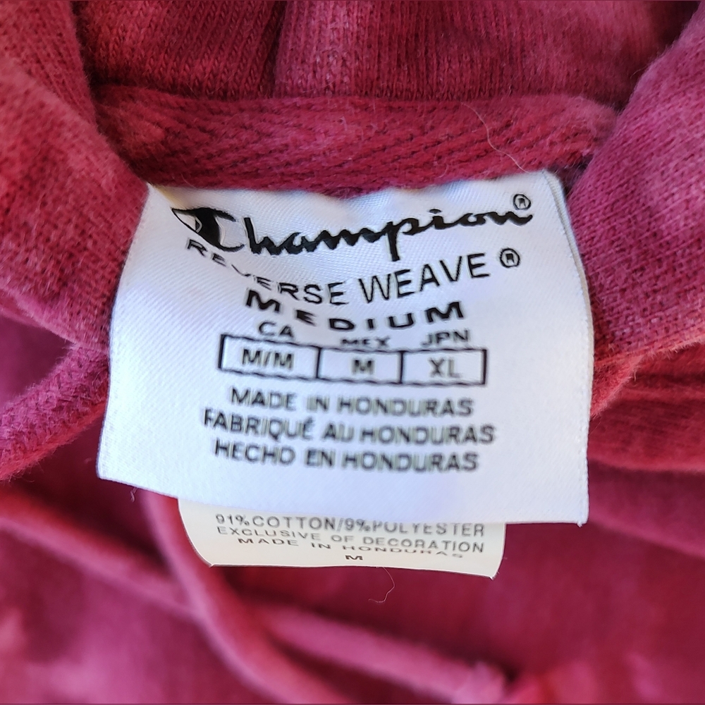 2000s Champion Reverse Weave tye dye hoodie mens size Large - Picture 2 of 4